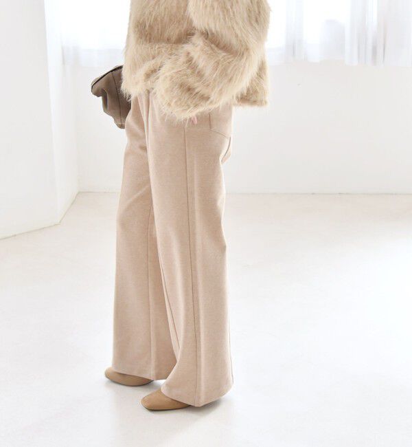 quaranciel「quaranciel:〈手洗い可能〉ウォーム ジャージー セミフレア イージー パンツ」|その他|