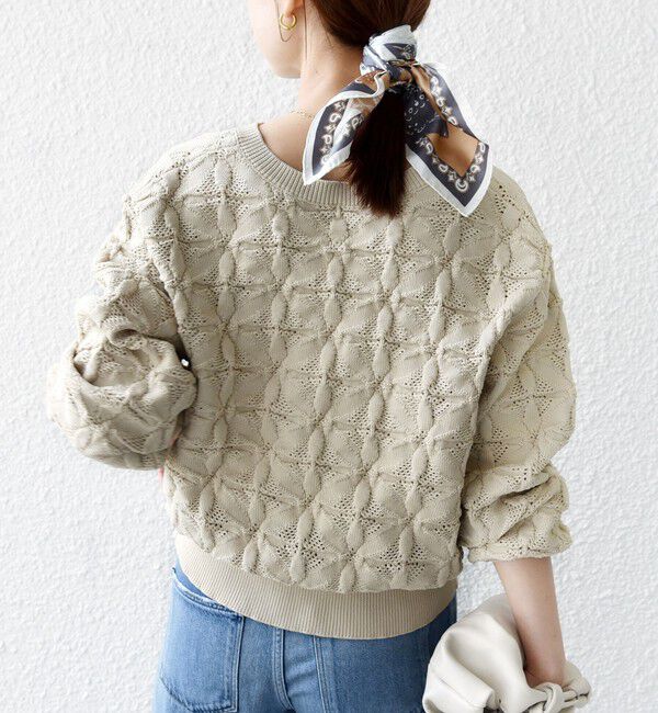 WEB限定】〈洗濯機可能〉2WAY フラワー ジャカード ハーフ ジップ プル