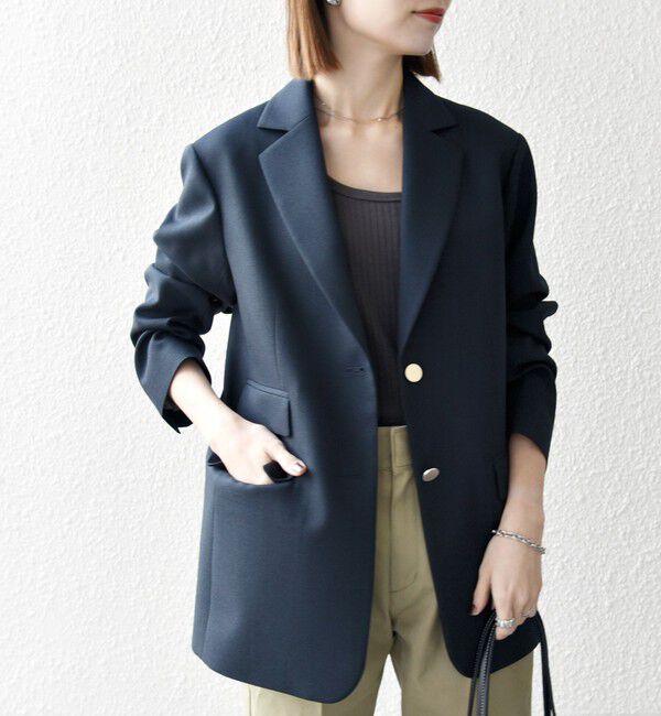 SHIPS any「SHIPS any: オックス シングル テーラード ブレザー ジャケット［NAVY BLUE］」|テーラードジャケット|ネイビー