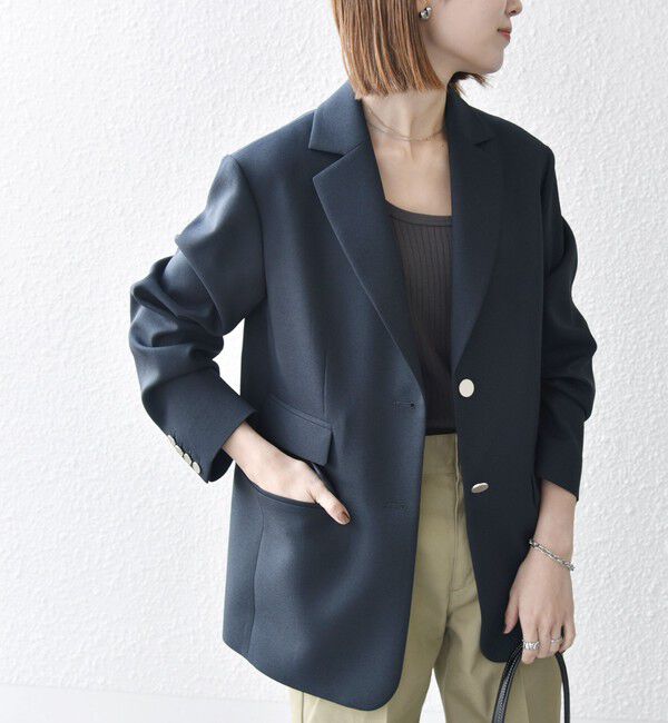 SHIPS any「SHIPS any: オックス シングル テーラード ブレザー ジャケット［NAVY BLUE］」|テーラードジャケット|