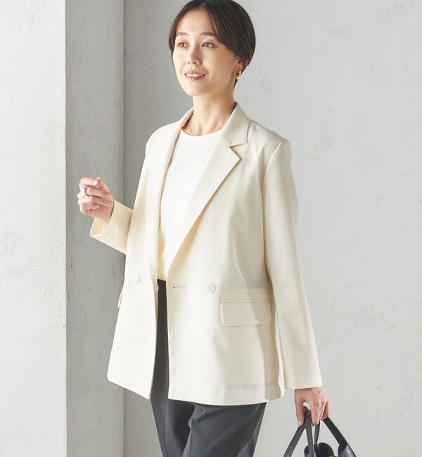 SHIPS for women「〈手洗い可能〉ツイル ダブル ジャケット（セットアップ対応）」|テーラードジャケット|