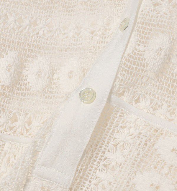 quaranciel「quaranciel:〈手洗い可能〉クロシェ レース ペプラム シャツ ブラウス」|シャツ・ブラウス|