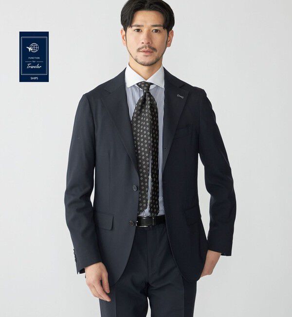 SHIPS「SHIPS:〈セットアップ対応〉ウォッシャブル セットアップ トロピカルウールジャケット」|テーラードジャケット|ネイビー