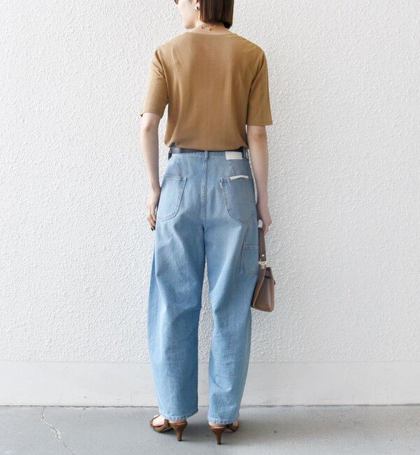 SHIPS any「SHIPS any:〈洗濯機可能〉シアー リブ ハーフ スリーブ クルーネック TEE」|Tシャツ・カットソー|