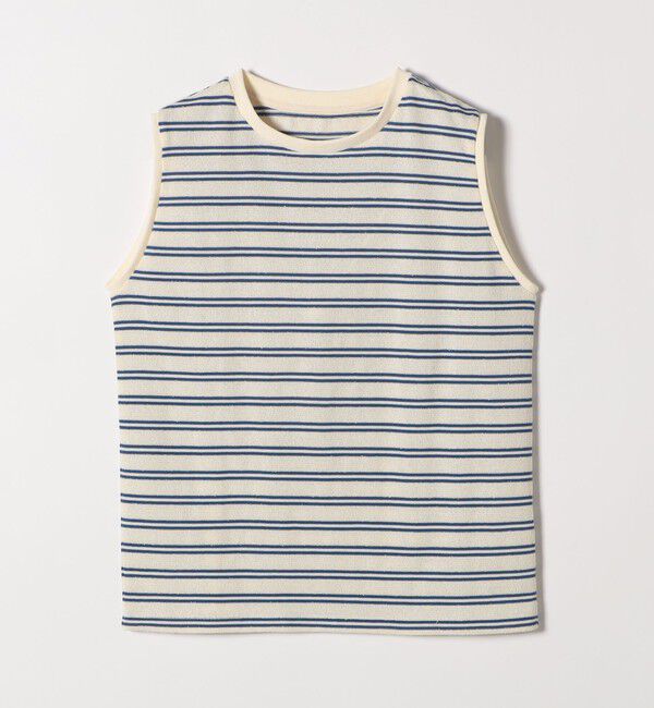 SHIPS any「SHIPS any:〈洗濯機可能〉パイル ボーダー ノースリーブ TEE」|タンクトップ|