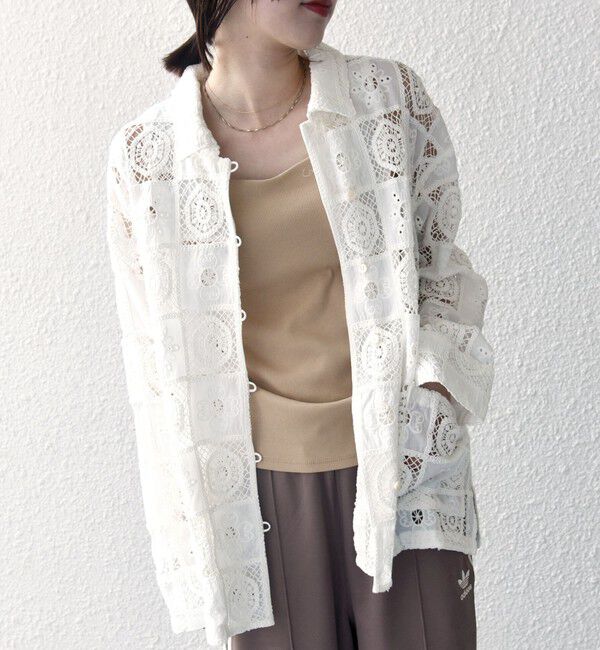 SHIPS any「SHIPS any:〈手洗い可能〉パッチワーク レース ジャケット シャツ」|その他|