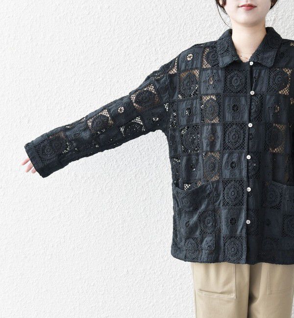 SHIPS any「SHIPS any:〈手洗い可能〉パッチワーク レース ジャケット シャツ」|その他|