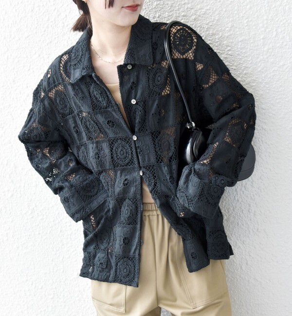 SHIPS any「SHIPS any:〈手洗い可能〉パッチワーク レース ジャケット シャツ」|その他|