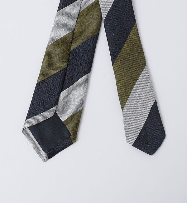 SHIPS「MARCEL LASSANCE: リネン シルク ストライプ タイ」|ネクタイ・蝶ネクタイ|