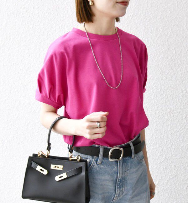 SHIPS any「SHIPS any:〈UVカット/接触冷感/吸水速乾/洗濯機可能〉USAコットン ツイスト TEE」|Tシャツ・カットソー|