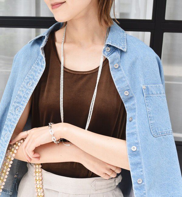 SHIPS for women「〈手洗い可能〉ポリエステル スノー ベロア 前後 2WAY タンクトップ」|タンクトップ|