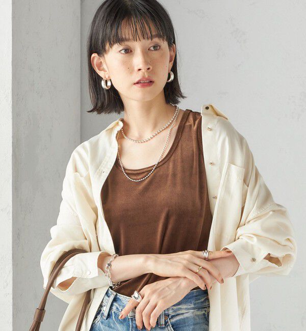 SHIPS for women「〈手洗い可能〉ポリエステル スノー ベロア 前後 2WAY タンクトップ」|タンクトップ|