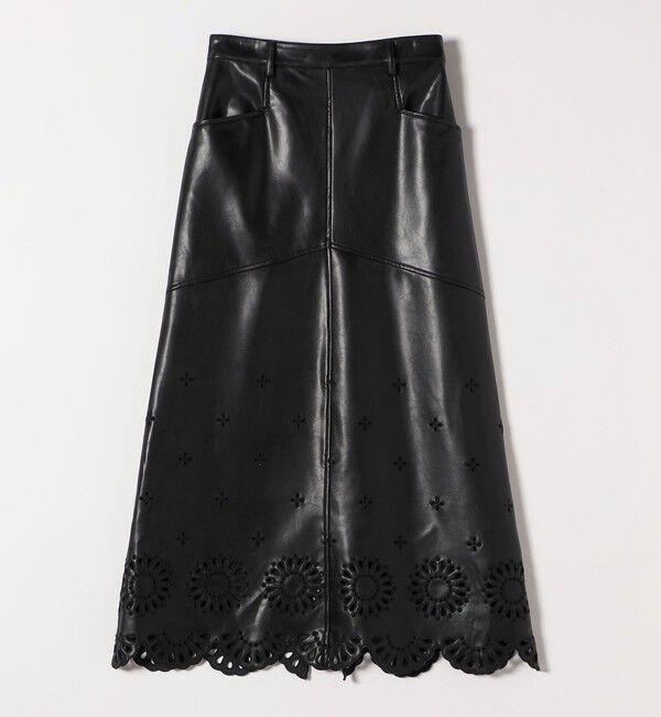 quaranciel「quaranciel: フラワー 刺繍 バック スリット ロング スカート」|スカート|