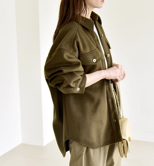 quaranciel「quaranciel: ジャージー メルトン パイピング CPO ビッグ シャツ ジャケット」|その他|