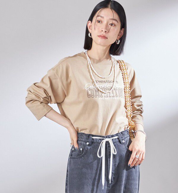 SHIPS for women「【SHIPS別注】Champion: プリント ロングスリーブ TEE」|Tシャツ・カットソー|
