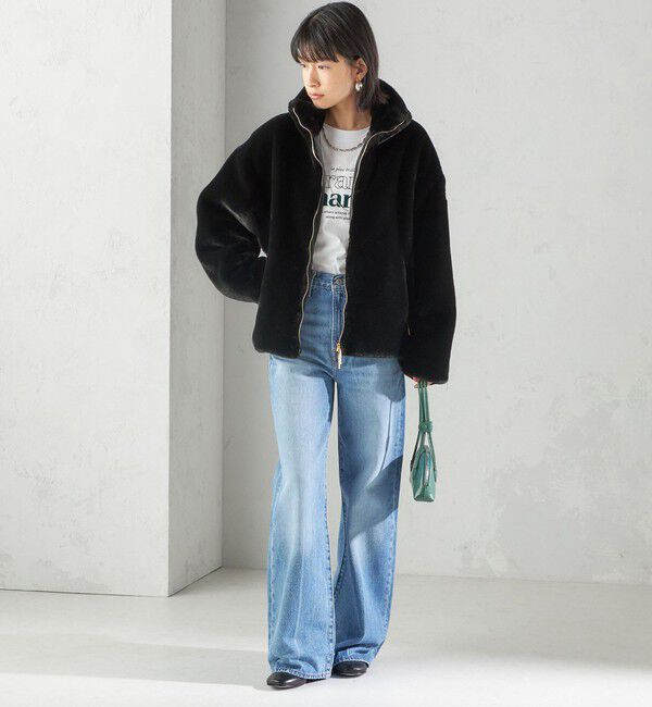 SHIPS for women「Levi&rsquo;s:RIBCAGE WIDE LEG」|デニム|