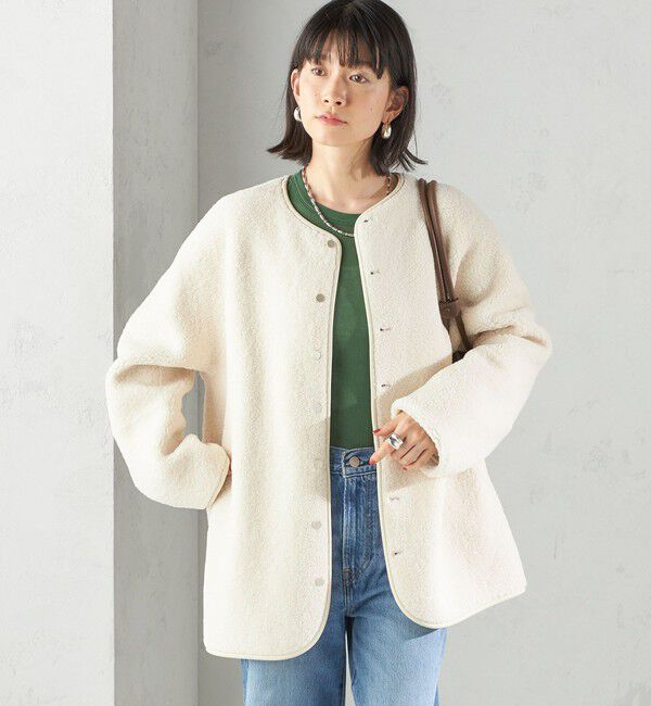 SHIPS for women「【一部WEB限定】〈手洗い可能〉NEW リバーシブル ボア ブルゾン」|ブルゾン・スタジャン|