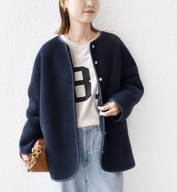 SHIPS for women「【一部WEB限定】〈手洗い可能〉NEW リバーシブル ボア ブルゾン」|ブルゾン・スタジャン|