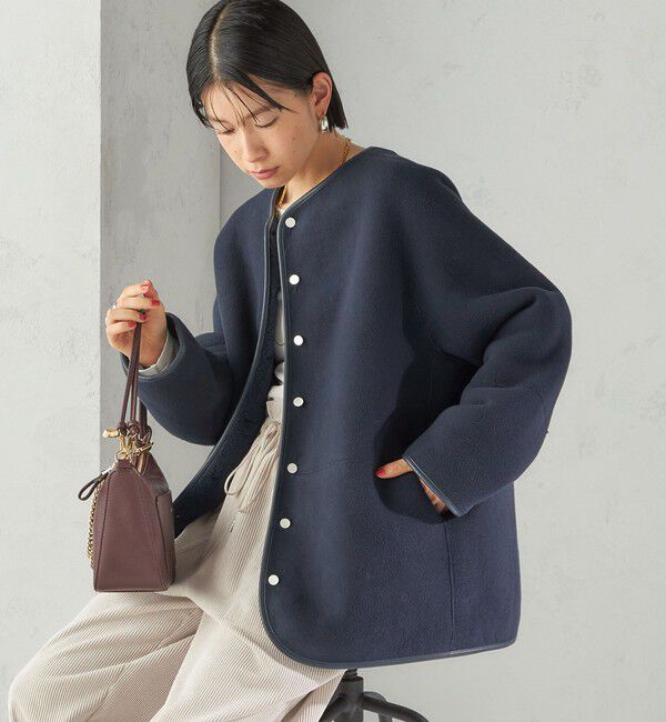 SHIPS for women「【一部WEB限定】〈手洗い可能〉NEW リバーシブル ボア ブルゾン」|ブルゾン・スタジャン|