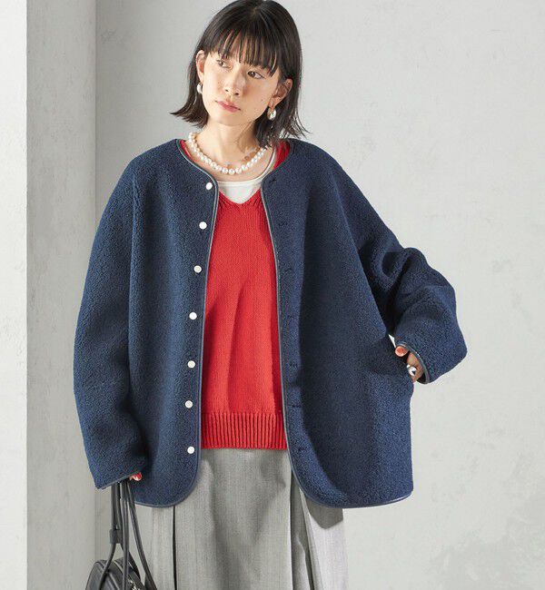 SHIPS for women「【一部WEB限定】〈手洗い可能〉NEW リバーシブル ボア ブルゾン」|ブルゾン・スタジャン|