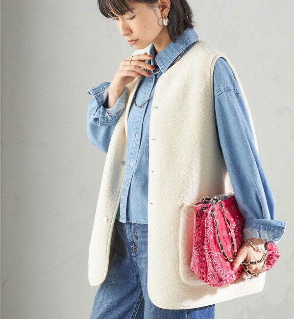 SHIPS for women「〈手洗い可能〉ボア フリース リバーシブル ベスト」|ベスト・ジレ|