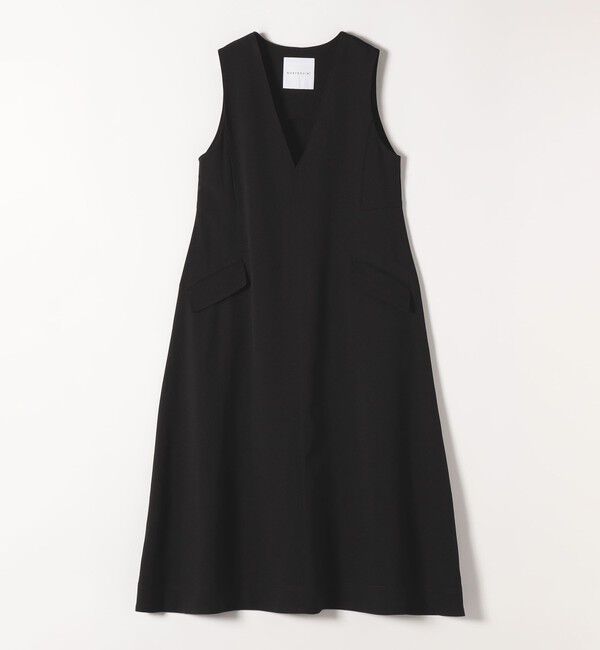 quaranciel「quaranciel:〈洗濯機可能〉ウーステッド ステッチワーク ポケット フレア Vネック ワンピース」|ワンピース|
