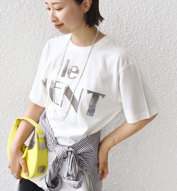 SHIPS for women「【WEB限定】コットン 天竺 ロゴ プリント TEE」|Tシャツ・カットソー|