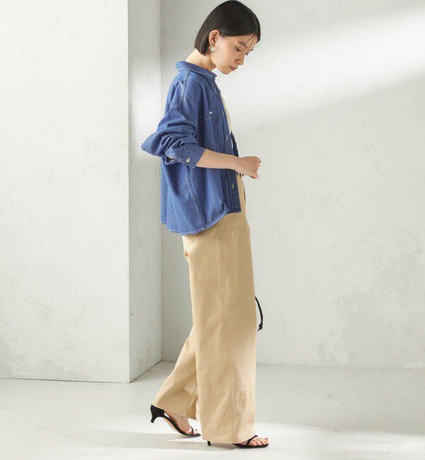 SHIPS for women「〈洗濯機可能〉ライトオンス デニム ショート シャツ」|シャツ・ブラウス|