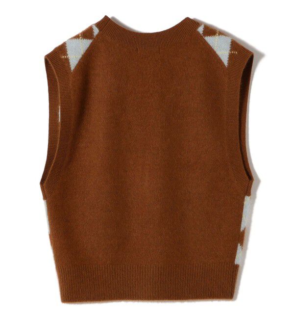 SHIPS for women「〈手洗い可能〉ディープ Vネック アーガイル ベスト」|ベスト・ジレ|