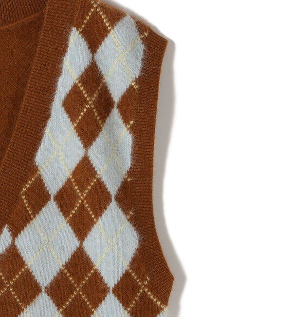 SHIPS for women「〈手洗い可能〉ディープ Vネック アーガイル ベスト」|ベスト・ジレ|