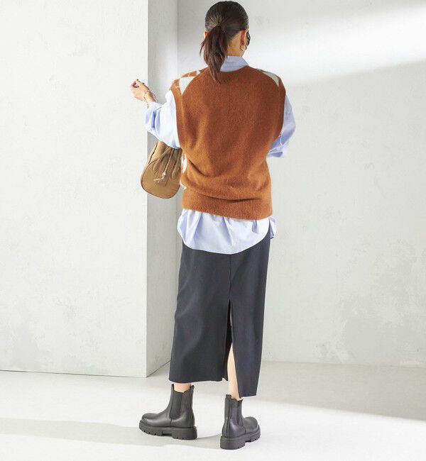 SHIPS for women「〈手洗い可能〉ディープ Vネック アーガイル ベスト」|ベスト・ジレ|