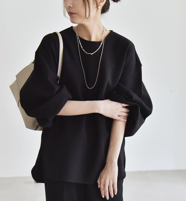 quaranciel「quaranciel:〈洗濯機可能〉ポンチ ボリュームスリーブ ビッグ スウェット プルオーバー」|スウェット・ジャージ|