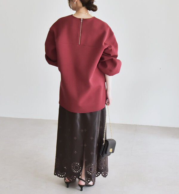 quaranciel「quaranciel:〈洗濯機可能〉ポンチ ボリュームスリーブ ビッグ スウェット プルオーバー」|スウェット・ジャージ|