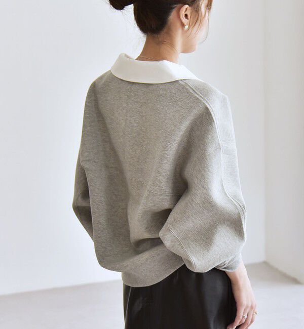 quaranciel「quaranciel:〈洗濯機可能〉ポンチ ロゴプリント ポロ スウェット プルオーバー」|スウェット・ジャージ|