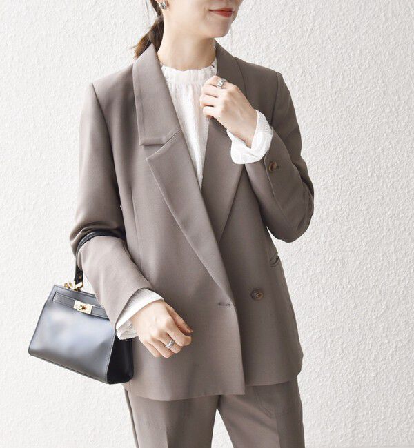 SHIPS any「SHIPS any:〈洗濯機可能〉ダブルクロス セミダブル ジャケット［NAVY BLUE］」|テーラードジャケット|