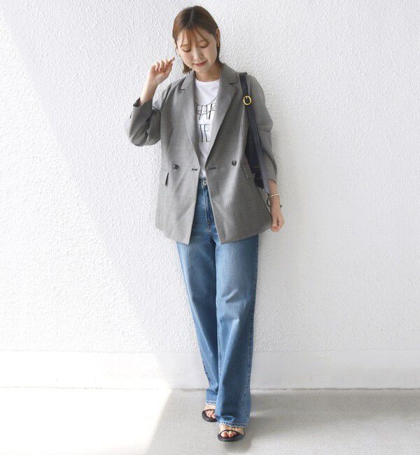 SHIPS for women「〈手洗い可能〉ウォッシャブル ウール チェック ダブル ジャケット」|テーラードジャケット|