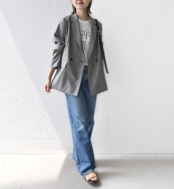 SHIPS for women「〈手洗い可能〉ウォッシャブル ウール チェック ダブル ジャケット」|テーラードジャケット|