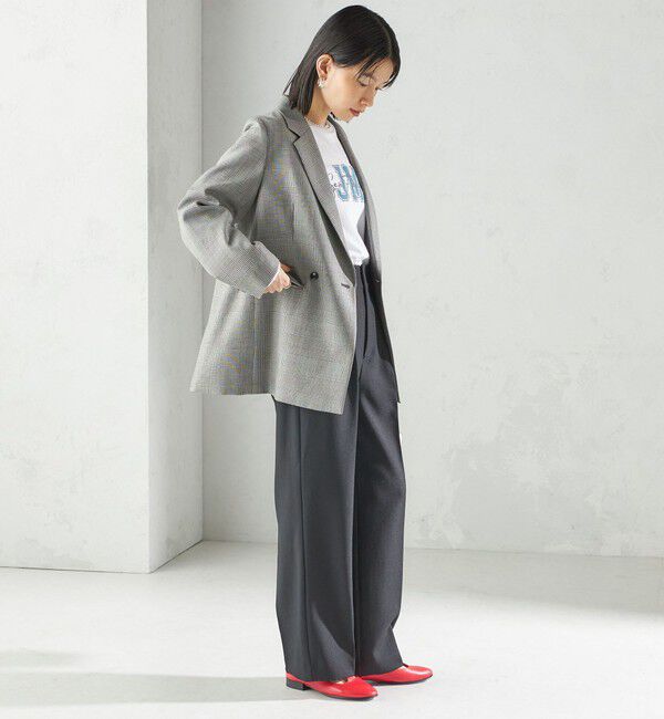 SHIPS for women「〈手洗い可能〉ウォッシャブル ウール チェック ダブル ジャケット」|テーラードジャケット|