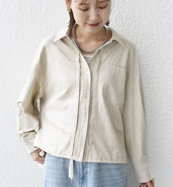 SHIPS for women「〈手洗い可能〉ポリエステル スエード 裾 ドロスト シャツ 羽織」|シャツ・ブラウス|