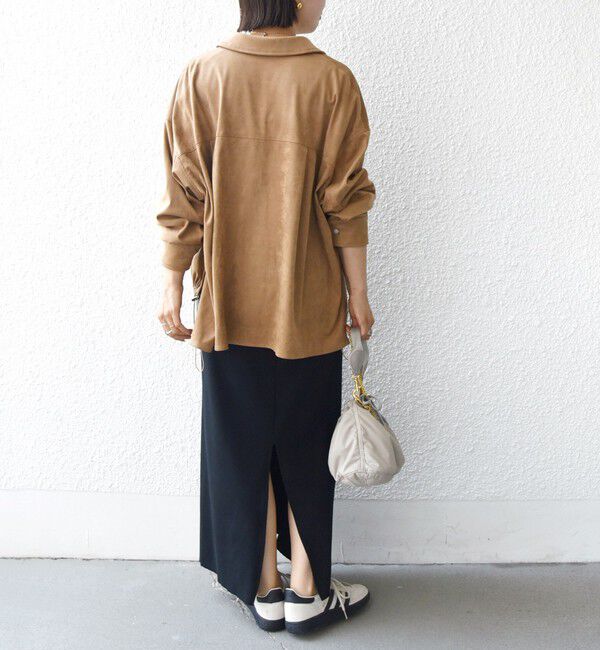 SHIPS for women「〈手洗い可能〉ポリエステル スエード 裾 ドロスト シャツ 羽織」|シャツ・ブラウス|