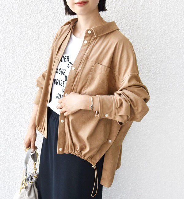 SHIPS for women「〈手洗い可能〉ポリエステル スエード 裾 ドロスト シャツ 羽織」|シャツ・ブラウス|