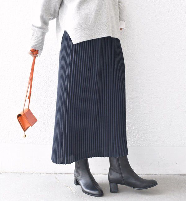 SHIPS for women「プリーツ ミディ ウエスト ゴム スカート」|スカート|