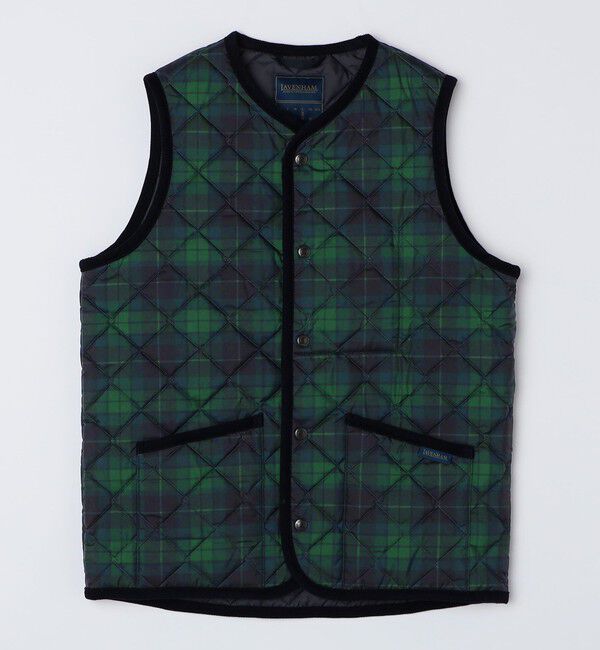 SHIPS「【SHIPS別注】LAVENHAM: SHIPS タータン THORNHAM」|ダウンベスト・ベスト|ネイビー