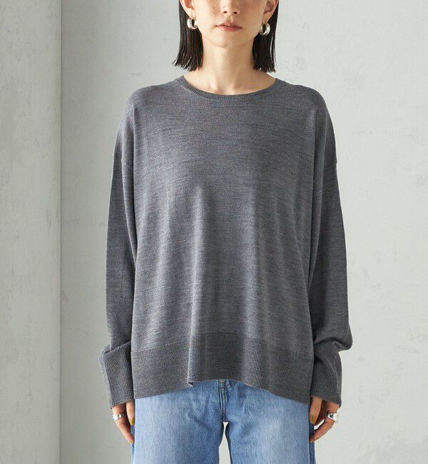 SHIPS for women「〈手洗い可能〉14G ウォッシャブル クルーネック ニット プルオーバー」|ニット・セーター|