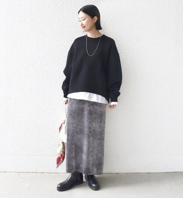 SHIPS for women「〈手洗い可能〉スノー クラッシュ ポリエステル ベロア ウエスト ゴム スカート」|スカート|