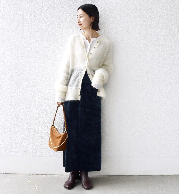 SHIPS for women「〈手洗い可能〉スノー クラッシュ ポリエステル ベロア ウエスト ゴム スカート」|スカート|