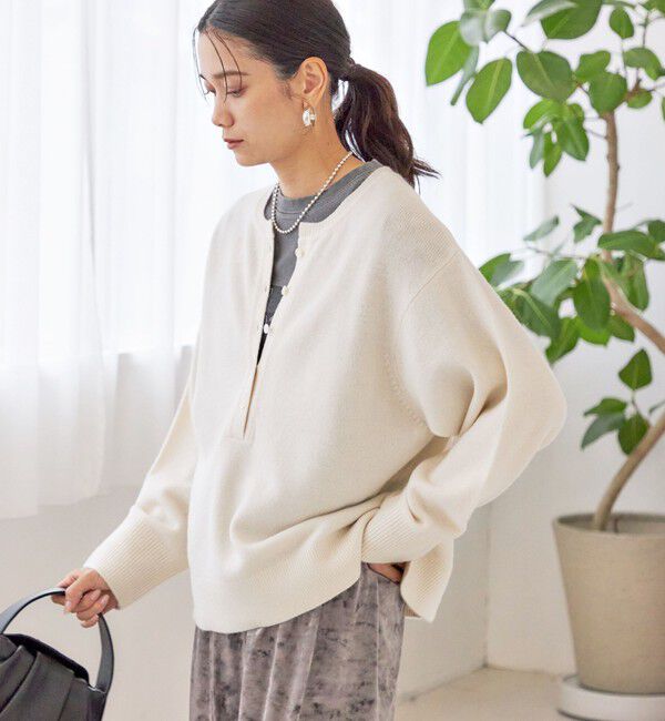 SHIPS for women「〈手洗い可能〉ウール カシミヤ 2WAY プルオーバー」|ニット・セーター|オフホワイト