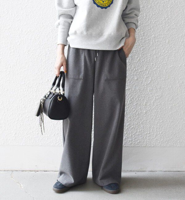 SHIPS any「SHIPS any:〈手洗い可能〉ウォーム イージー ワイド ストレート パンツ」|その他|グレー