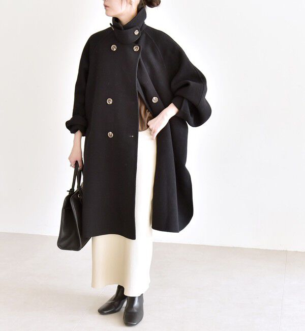 quaranciel「quaranciel: リバー スタンド & テーラード ダブルブレスト Aライン コート」|その他|