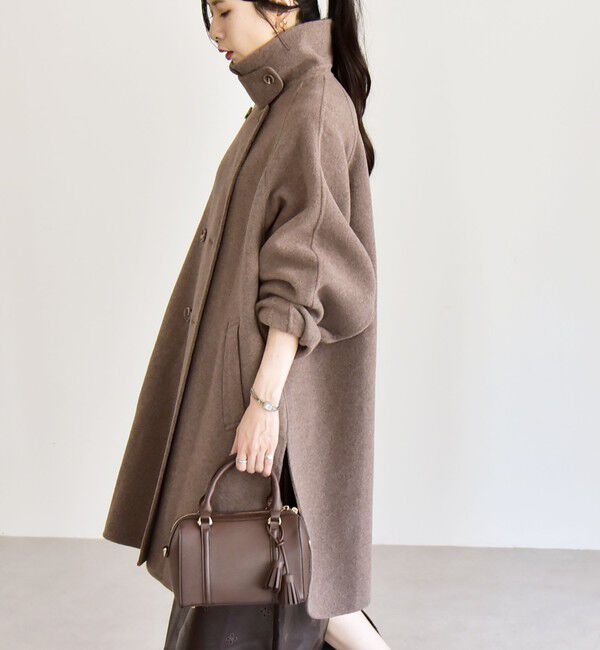 quaranciel「quaranciel: リバー スタンド & テーラード ダブルブレスト Aライン コート」|その他|